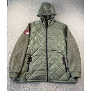 Canada Weather Gear Jacket Womens 3x Green Hooded Hybrid Soft Shell